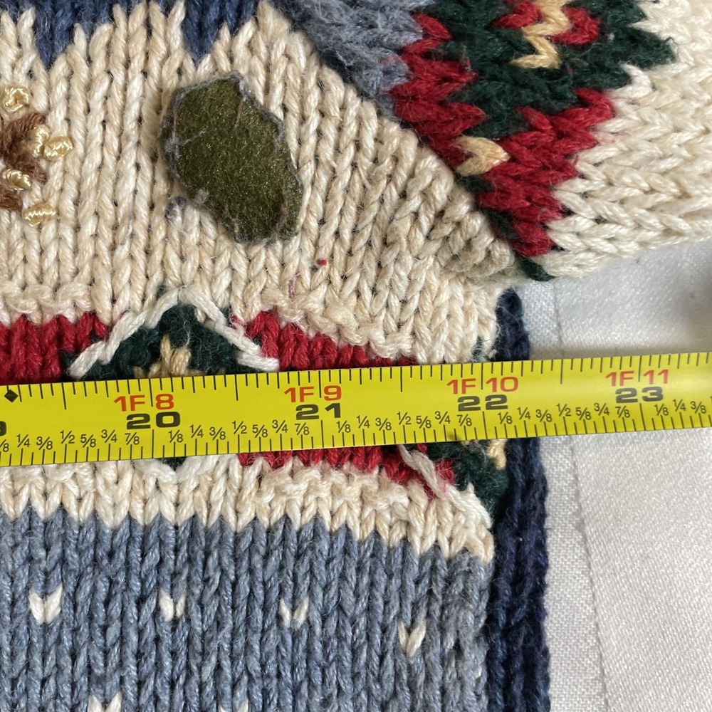 Heirloom Collectibles Hand Knit Button Down Christmas Cardigan Women's XL VTG - Picture 11 of 14